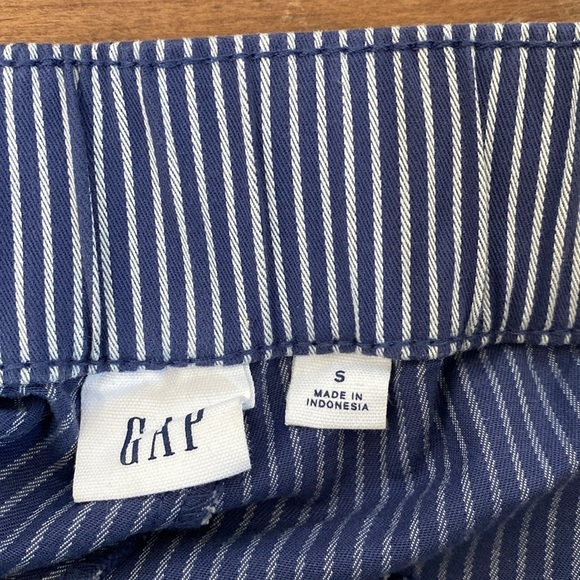 Gap Women's Easy High Rise Wide Leg Blue Stripe Nautical Preppy Khakis Pants S - Picture 6 of 8
